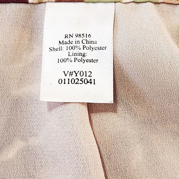 Coldwater Creek Chiffon Godet Midi Skirt Brown Tan Pink Floral Print Women's S - Picture 8 of 11